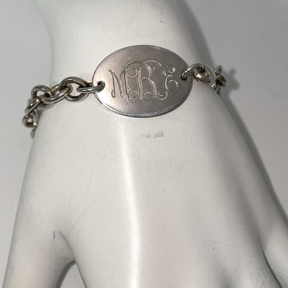 Solid Stamped 925 Sterling Silver Rolo Link Bracelet Initial Monogram M B E - Picture 9 of 12